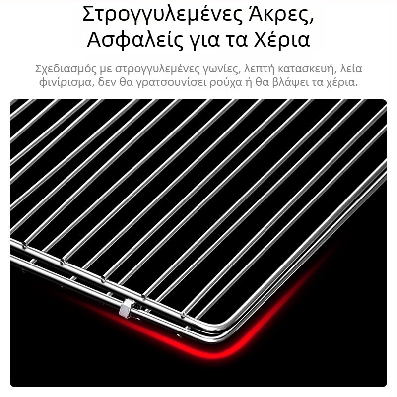 Διπλής όψεως κλιπ γκριλ από ανοξείδωτο χάλυβα για ψάρια και κρέας – εξοπλισμός μπάρμπεκιου σε εξωτερικούς χώρους, κατάλληλο για κάρβουνο, χωράει τέσσερα μπέργκερ