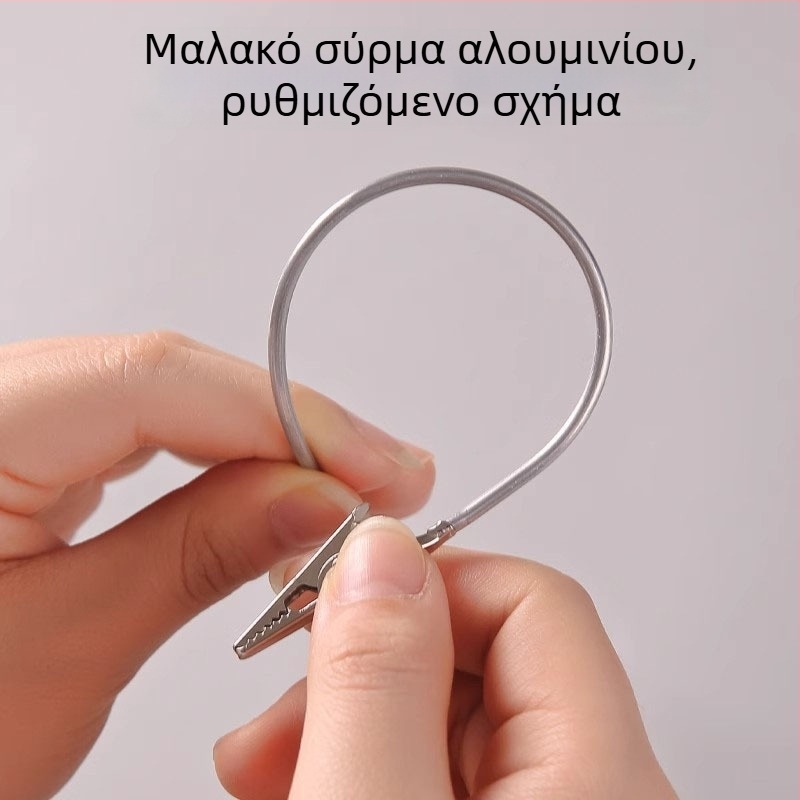 Διπλού-κεφαλής δέχτης για κουνούπια με μεταλλικό κλιπ για κάρτες, καθολικό κλιπ-κροκόδειλος, κρατήρας ράβδων καπνίσματος, βάση κλιπ, επεκτειόμενος ελαστικός σωλήνας