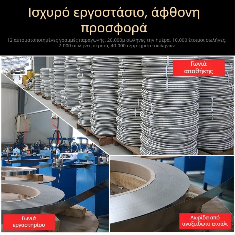 Σωλήνας εισαγωγής νερού από ανοξείδωτο χάλυβα 304 με αυλακώσεις για ζεστό και κρύο νερό – κατάλληλος για θερμοσίφωνες, τοίχο-λέβητες, τουαλέτες και ηλιακά συστήματα