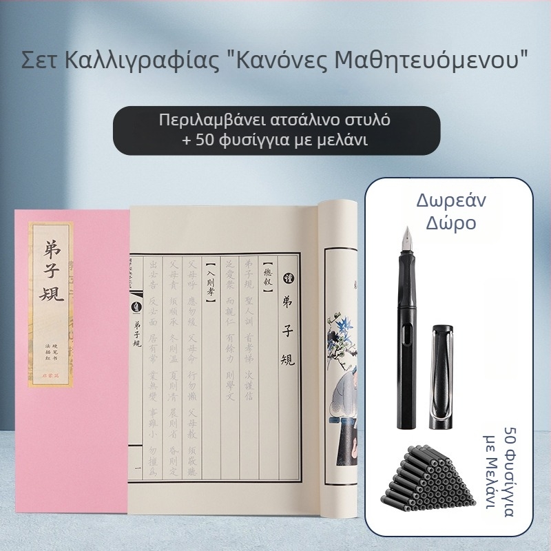 Shanglinfu Βιβλίο εξάσκησης καλλιγραφίας για ενήλικες με σκληρό στυλό – Κανονικό στυλ γραφής, Slim Gold στυλ