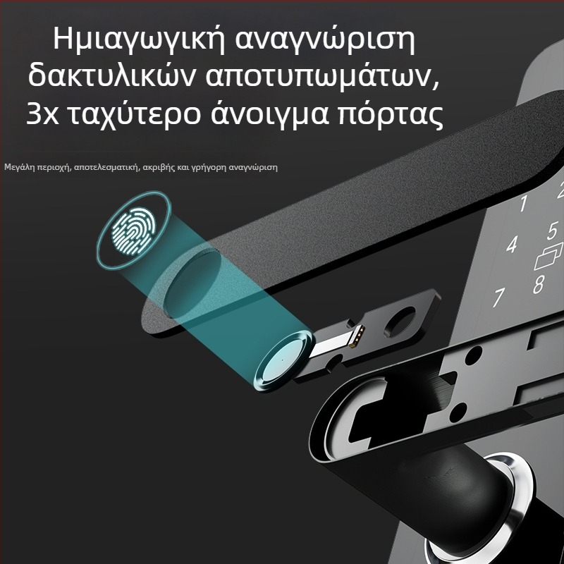 Κλειδαριά με αναγνώριση προσώπου, δακτυλικού αποτυπώματος και κωδικού για οικιακή ασφάλεια, χωρίς οπές, έξυπνη ηλεκτρονική κλειδαριά με κάρτα