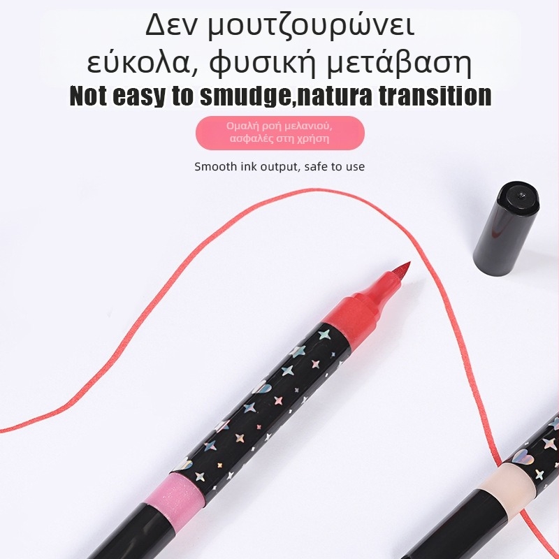 Μαρκαδόρος με δύο άκρα, γκλίτερ με απαλό άκρο για ακουαρέλα, κατάλληλος για μαθητές Δημοτικού, με σκόνη γκλίτερ, μαρκαδόρος επισήμανσης