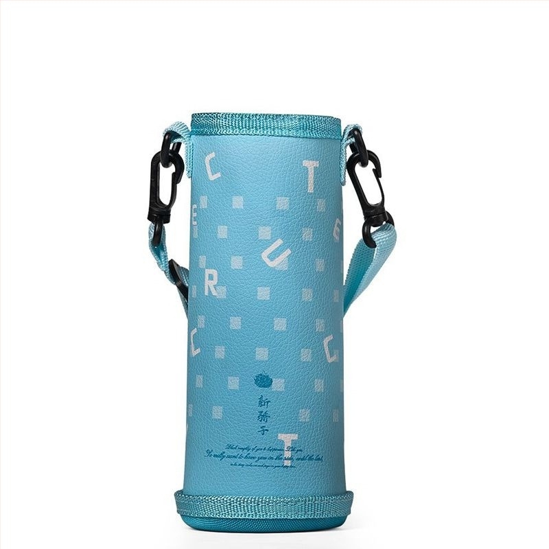 Θήκη ποτήριου από PU δέρμα με λουρί crossbody, προστατευτικό κάλυμμα για ποτήρια και μπουκάλια, κατάλληλη για μαθητές και ενήλικες