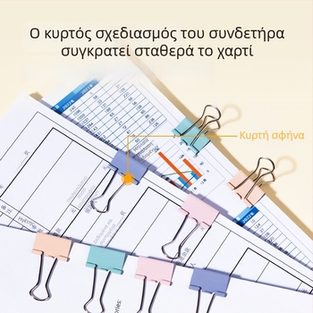Σετ μεταλλικών κλιπ Deli 8556A Morandi χρωμάτων: dovetail κλιπ, πλευρικός γωνιακός κλιπ, μικρά κλιπ και κλιπ εισιτηρίου