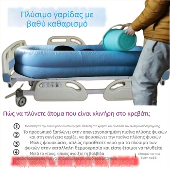 Φουσκωτό βοηθητικό μπάνιου για το πλύσιμο, παχυσμένη μπανιέρα για ηλικιωμένους, μακροχρόνια χρήση στο κρεβάτι
