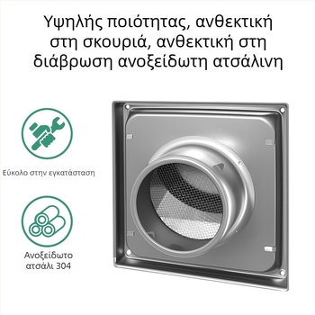 Κάλυμμα εξαγωγής αέρα από ανοξείδωτο 304 για εξωτερικό τοίχο, προστασία από βροχή και άνεμο, κυκλικό κάλυμμα βαλβίνας ελέγχου