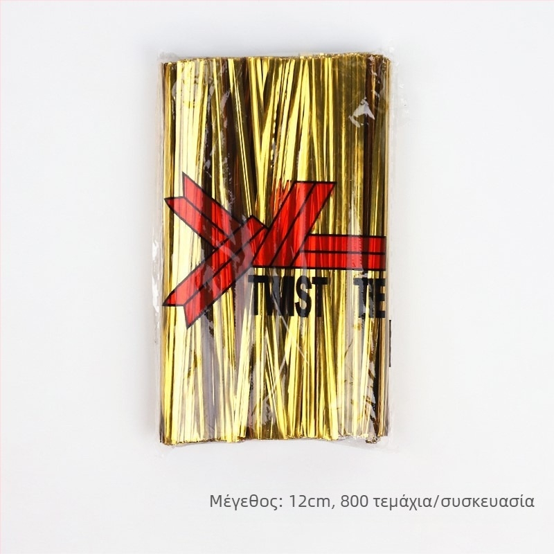Μεταλλικοί δεσμοί με συρμάτινο κορδόνι, 8–12 cm, για σφράγιση αρτοσκευασμάτων και συσκευασία λουλουδιών, διάφορα χρώματα
