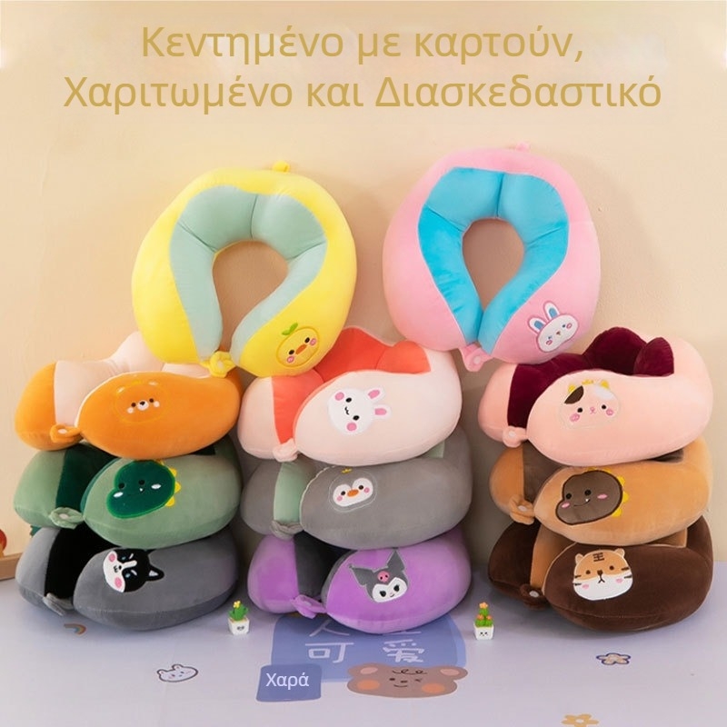 Καρτούν μαξιλάρι λαιμού σε σχέδιο U για ταξίδια και γραφείο, γλυκός μικρός δαίμονας, ιαπωνικό στυλ