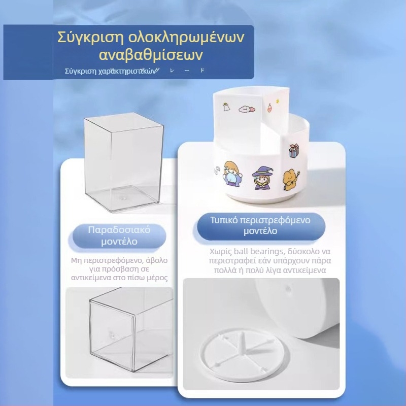 360° περιστρεφόμενο δοχείο στυλό με μεγάλη χωρητικότητα, οργάνωση γραφείου για μαθητές δημοτικού