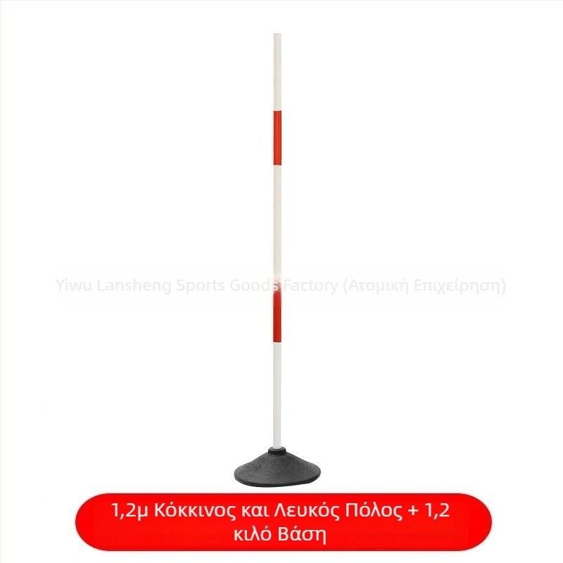 Εξοπλισμός προπόνησης μπάσκετ και ποδοσφαίρου με στύλους σήμανσης και βάση από καουτσούκ, κόκκινο-λευκές στήλες