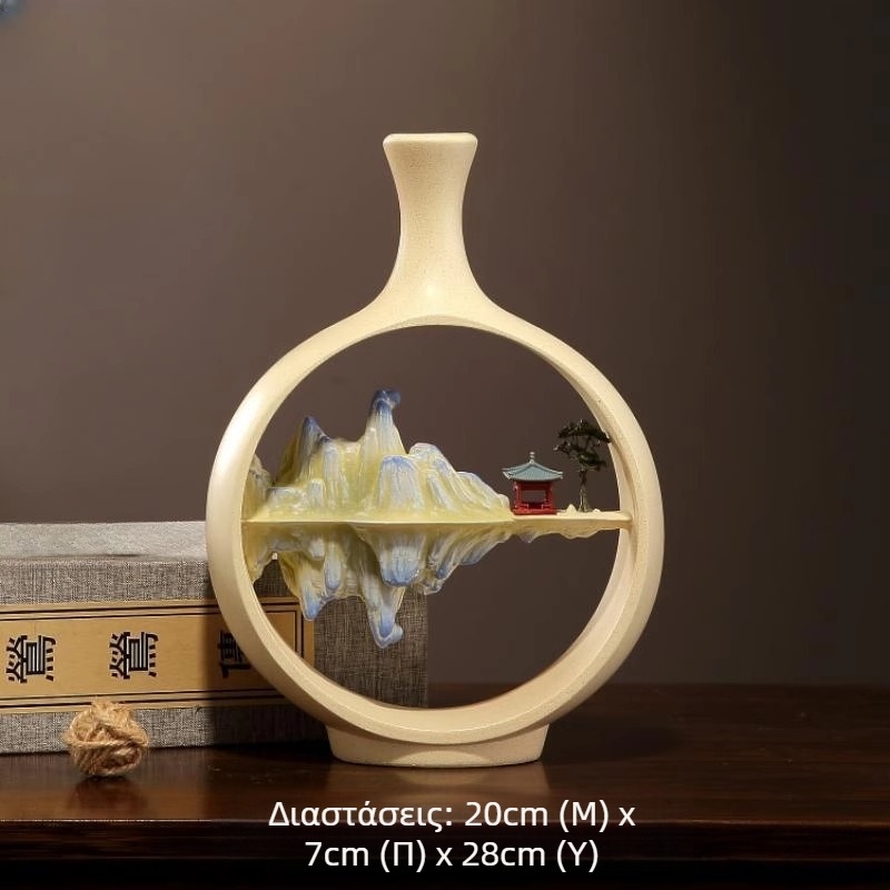Βάζο Welcoming Pine σε νέο κινεζικό στυλ, Zen διακόσμηση για σαλόνι, χολ, έπιπλο τηλεόρασης, ραφιέρα επίδειξης, γραφείο και αίθουσα τσαγιού
