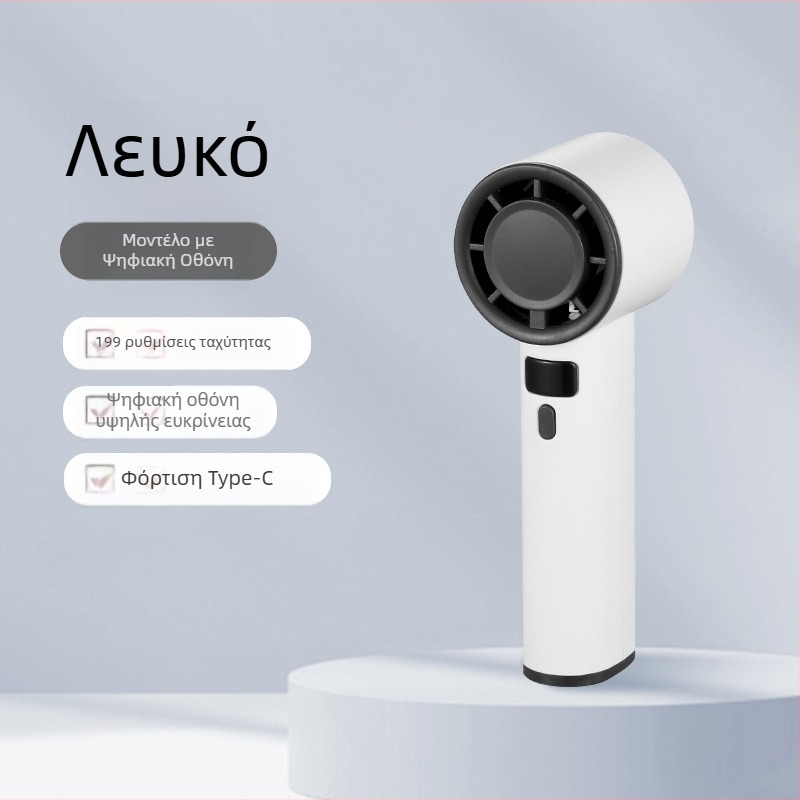 Φορητός USB ανεμιστήρας χειρός και γραφείου με ψύξη με πάγο, 4 λεπίδες, 4 ταχύτητες, ενσωματωμένη μπαταρία 1000–1200 mAh