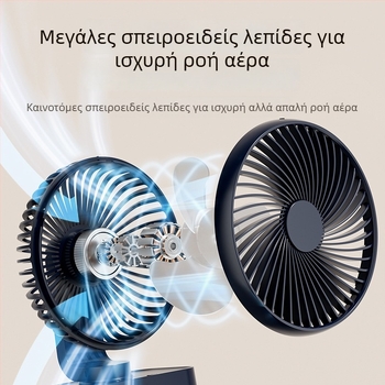 Επιτραπέζιος ανεμιστήρας με περιστρεφόμενη κεφαλή, συμπαγής USB ανεμιστήρας για φοιτητικές εστίες, ήσυχη λειτουργία, μακρά διάρκεια μπαταρίας