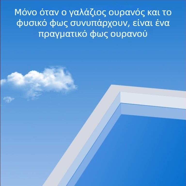 Ενσωματωμένος οροφικός φωτισμός Sky Light για κουζίνα και μπάνιου, γαλάζιο φως ουρανού