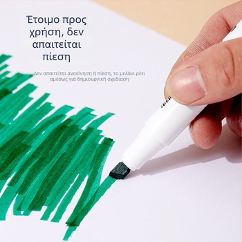 Διπλής άκρης μαρκαδόρος με μαλακή άκρη και άκρη-λεπίδα για μαθήματα τέχνης μαθητών, γκραφίτι και υδατογραφικές σημειώσεις