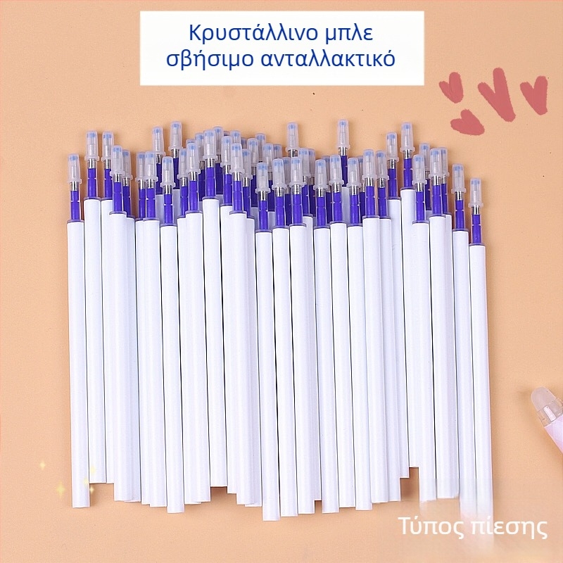 Αποσβήσιμο ανταλλακτικό στυλό με μηχανισμό πίεσης, κρυστάλλινο μπλε και μαύρο άνθρακα, 20/50 τεμάχια, MoEasy επαναχρησιμοποιήσιμο ανταλλακτικό για μαθητές πρωτοβάθμιας εκπαίδευσης