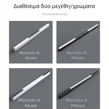 Μινιμαλιστικό γραμμικό φωτιστικό οροφής με πλέγμα για καθιστικό, μοντέλο 2025, επιφανειακή εγκατάσταση, φωτισμός υπνοδωματίου χωρίς κύριο φως