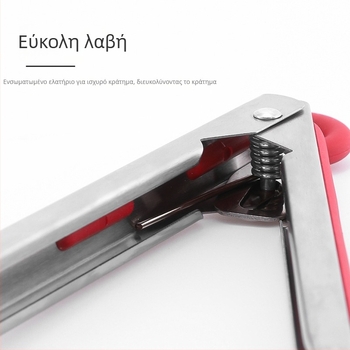 Κλιπ φαγητού από ανοξείδωτο χάλυβα 430 με σιλικόνη, για μπάρμπεκιου, μπριζόλες και κουζίνα