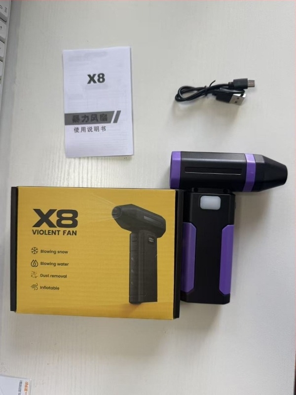 X8 τουρμπινικός ανεμιστήρας υψηλής ταχύτητας για απομάκρυνση σκόνης — επιτραπέζιος και φορητός, με ισχυρή ροή αέρα