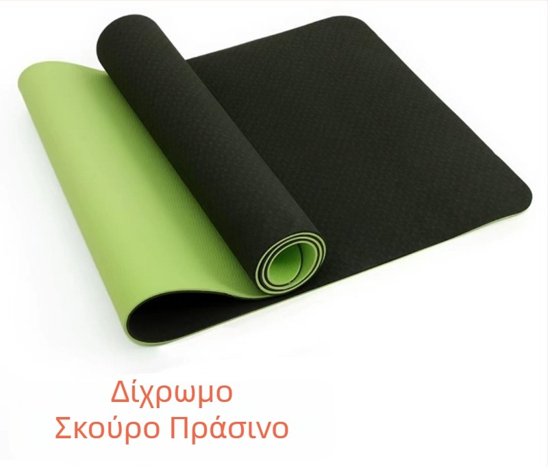 TPE διχρωμο χαλάκι γιόγκα, 6 mm, χωρίς οσμή, αντιολισθητικό γυμναστικό χαλάκι για γιόγκα, 183×61 cm