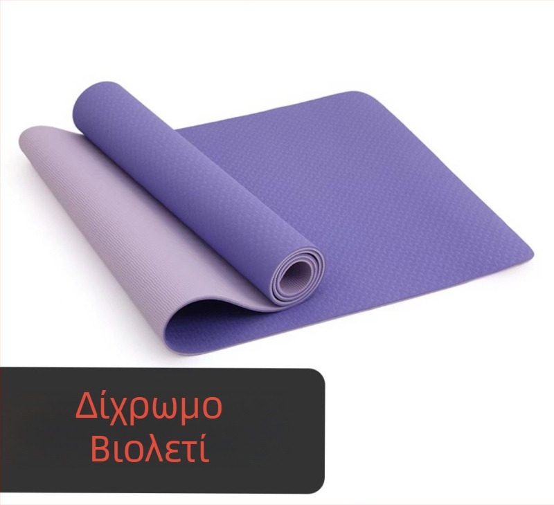 TPE διχρωμο χαλάκι γιόγκα, 6 mm, χωρίς οσμή, αντιολισθητικό γυμναστικό χαλάκι για γιόγκα, 183×61 cm