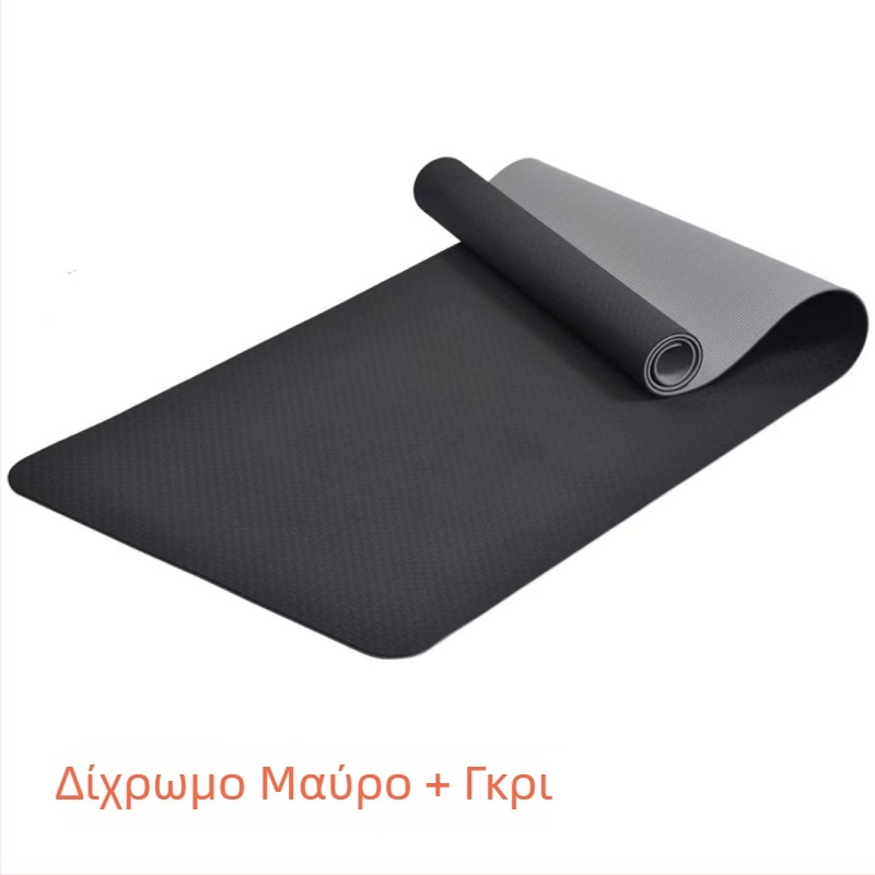TPE διχρωμο χαλάκι γιόγκα, 6 mm, χωρίς οσμή, αντιολισθητικό γυμναστικό χαλάκι για γιόγκα, 183×61 cm