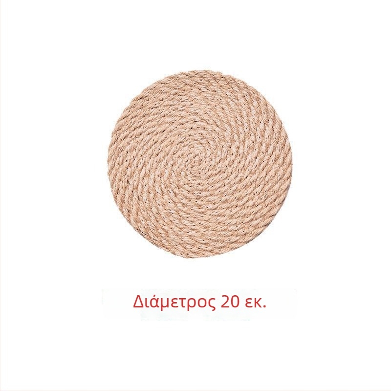 Ιαπωνικού στυλ υφασμένες λινές θερμομονωτικές τραπεζομάντηλες, χοντρά κυκλικά πατάκια για κατσαρόλες και φλιτζάνια σε διαφορετικά μεγέθη