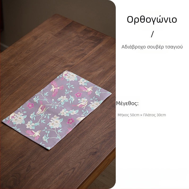 Wuxinji Brocade διπλής όψεως αδιάβροχο χαλάκι τσαγιού από ύφασμα, νέο κινεζικό στυλ τραπεζιού, Zen έμπνευση, μονωτικό μαξιλαράκι για τραπέζι τσαγιού
