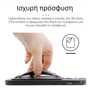 AIMONCASE Επιτραπέζιο στήριγμα τηλεφώνου με θήκη για κάρτες και λουρί καρπού από PU δέρμα