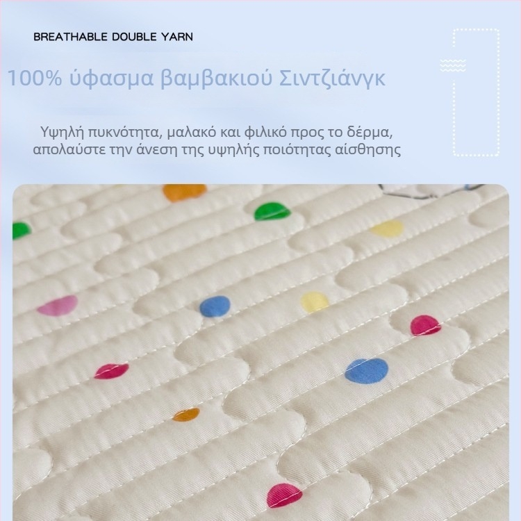 100% βαμβακερό quilted κάλυμμα κρεβατιού μωρού με σχέδιο καρτούν, ένα τεμάχιο, αντιολισθητικό