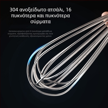 Ατσάλινο χειροκίνητο αναδευτήρι αυγών και φρότερ γάλακτος, χειρολαβή για αφρό γάλακτος και κρέμα