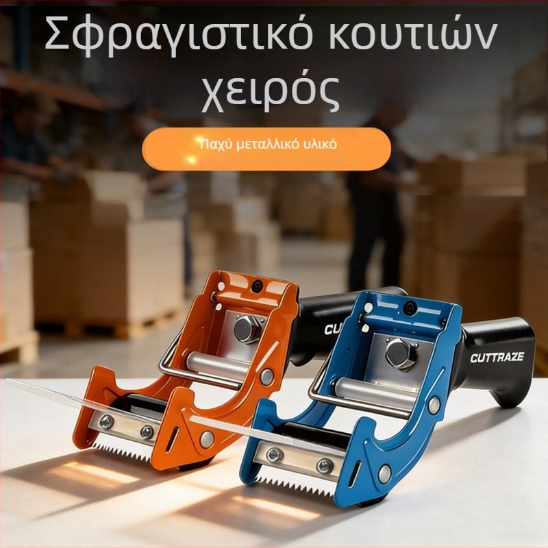 Μεταλλικός κόπτης ταινίας 2 ιντσών και διανομέας σφραγιστικής ταινίας, φορητός σφραγιστής κιβωτίων για συσκευασία
