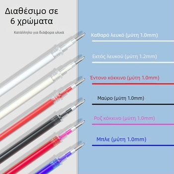 Στυλό εξαφάνισης με υψηλή θερμοκρασία για μαρκαρίσματα σε ύφασμα και δέρμα, γραμμή 1,0 mm, ανταλλακτικός μελανοφόρος