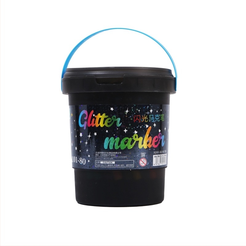 Ακρυλικά μαρκαδόρα glitter με μαλακές άκρες για ζωγραφική σε νηπιαγωγείο και δημοτικό — φθορίζοντες πολύχρωμοι μαρκαδόροι νερού με glitter