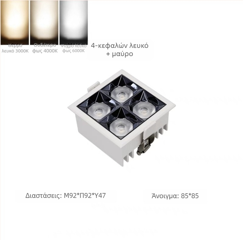 Ενσωματωμένο LED γραμμικό φως με σχάρα και προβολέα, κυλινδρικό downlight υψηλού CRI για σαλόνι και διάδρομο, αντιθαμβωτικό φωτιστικό τροχιάς και πλύσιμο τοίχων