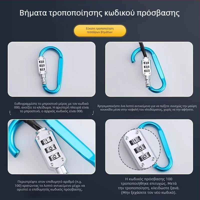 Μηχανικός κλειδαριάς συνδυασμού για ντουλάπες, κράνη ηλεκτρικού ποδηλάτου και καλάθια ποδηλάτων