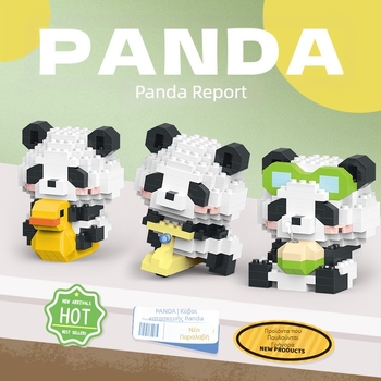 Σετ κατασκευαστικών μπλοκ συμβατό με LEGO, Panda National Treasure καρτούν φιγούρα, ABS πλαστικό, 100–200 τεμάχια