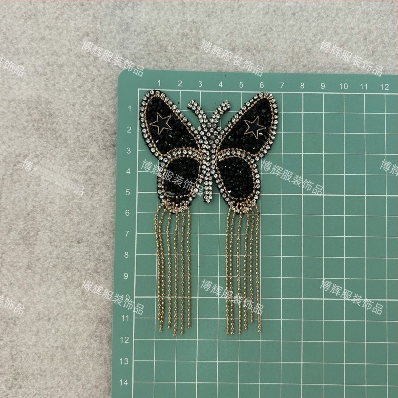 Patch με στρας σε σχέδιο πεταλούδας, χειροποίητα πολύχρωμα θερμοκολλητά στρας, DIY αυτοκόλλητη τέχνη με στρας για ρούχα