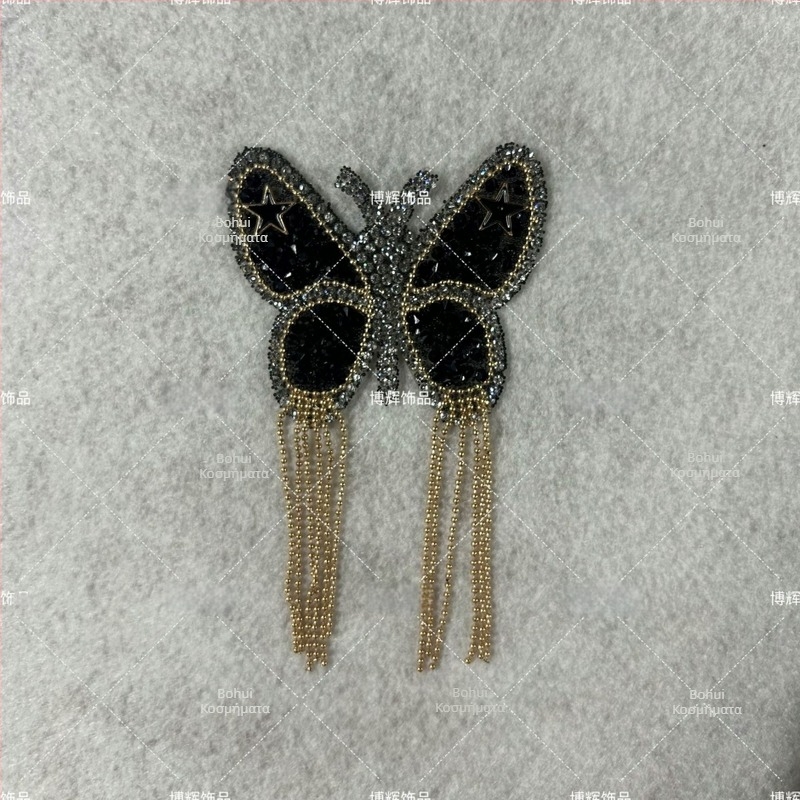 Patch με στρας σε σχέδιο πεταλούδας, χειροποίητα πολύχρωμα θερμοκολλητά στρας, DIY αυτοκόλλητη τέχνη με στρας για ρούχα