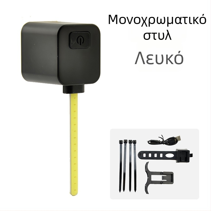 LED πίσω φως για ποδήλατο δρόμου με ρέουσες LED λωρίδες και αντικαταστάσιμα τμήματα, συνδεόμενο και επαναφορτιζόμενο, για νυχτερινή οδήγηση