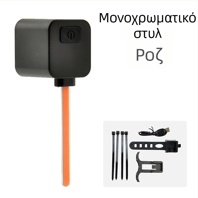 LED πίσω φως για ποδήλατο δρόμου με ρέουσες LED λωρίδες και αντικαταστάσιμα τμήματα, συνδεόμενο και επαναφορτιζόμενο, για νυχτερινή οδήγηση