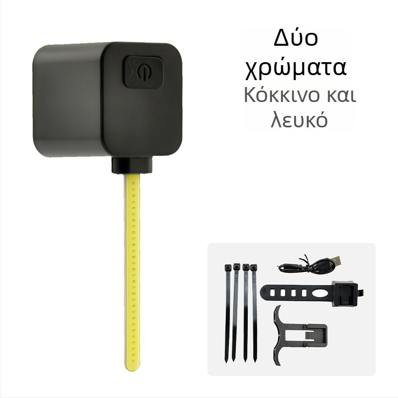 LED πίσω φως για ποδήλατο δρόμου με ρέουσες LED λωρίδες και αντικαταστάσιμα τμήματα, συνδεόμενο και επαναφορτιζόμενο, για νυχτερινή οδήγηση