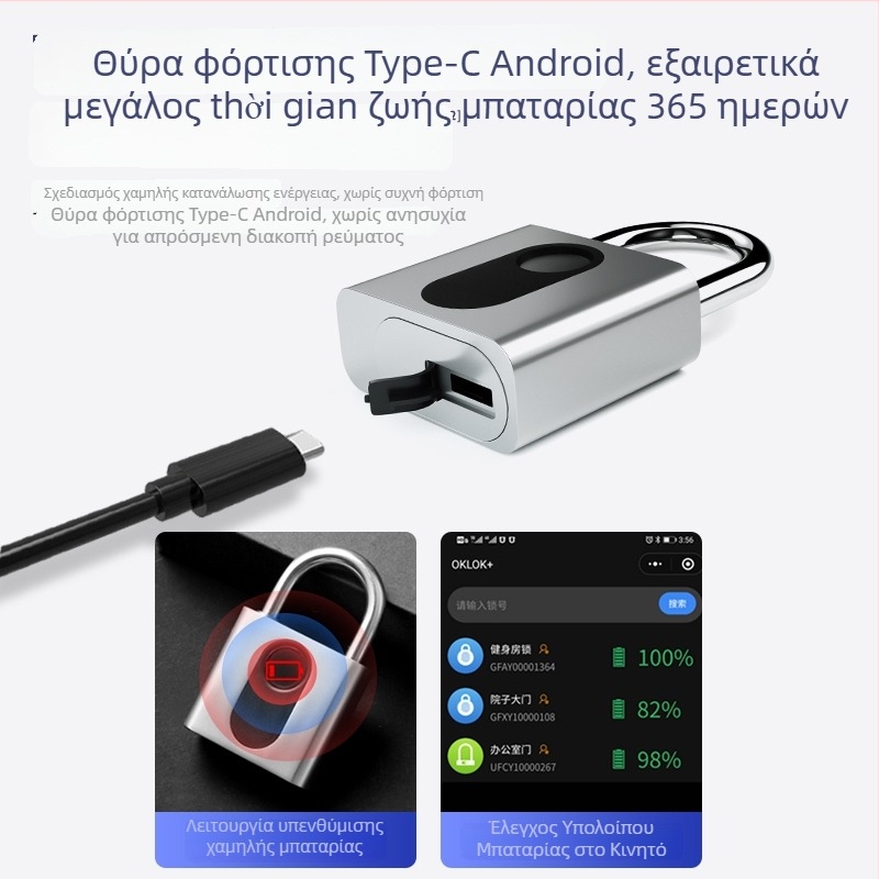 Εξωτερική αδιάβροχη έξυπνη κλειδαριά με αποτύπωμα και απομακρυσμένο έλεγχο – ηλεκτρονική κλειδαριά για πόρτες αυλής και αποθήκης, κωδικός πρόσβασης κατά της κλοπής