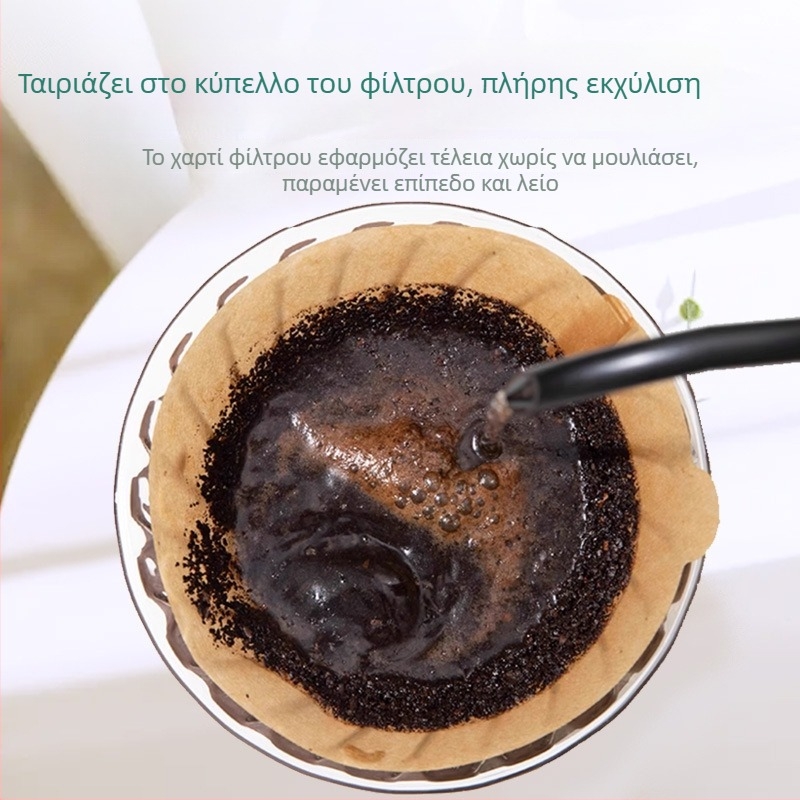 Χαρτί φίλτρου καφέ σε σχήμα φαν για παρασκευή καφέ τύπου V60, μίας χρήσης.