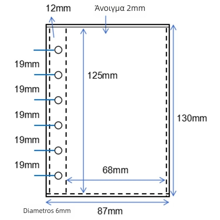 Κάλυμμα ημερολογίου από πολύχρωμο PVC για A6/A7 με διπλό κούμπωμα, μινιμαλιστικό στυλ Instagram, εξωτερικός τρίφυλλος φάκελος με θήκη για 6 κάρτες