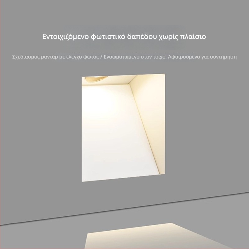 Casambi 86-τύπος χωρίς πλαίσιο ενσωματωμένο φωτιστικό βήματος με αισθητήρα κίνησης και έλεγχο φωτισμού για σκάλες και διαδρόμους (αφανές ενσωματωμένο φως βήματος)