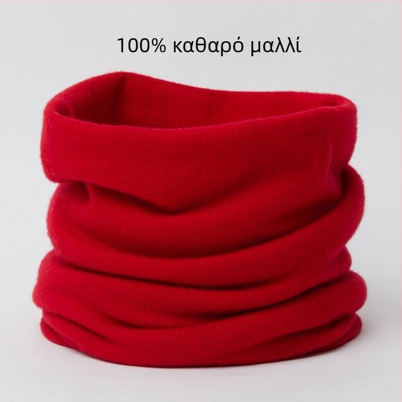 Μαλλινός θερμαντήρας λαιμού, παχύ πλεκτό κασκόλ για τον χειμώνα, μονόχρωμος