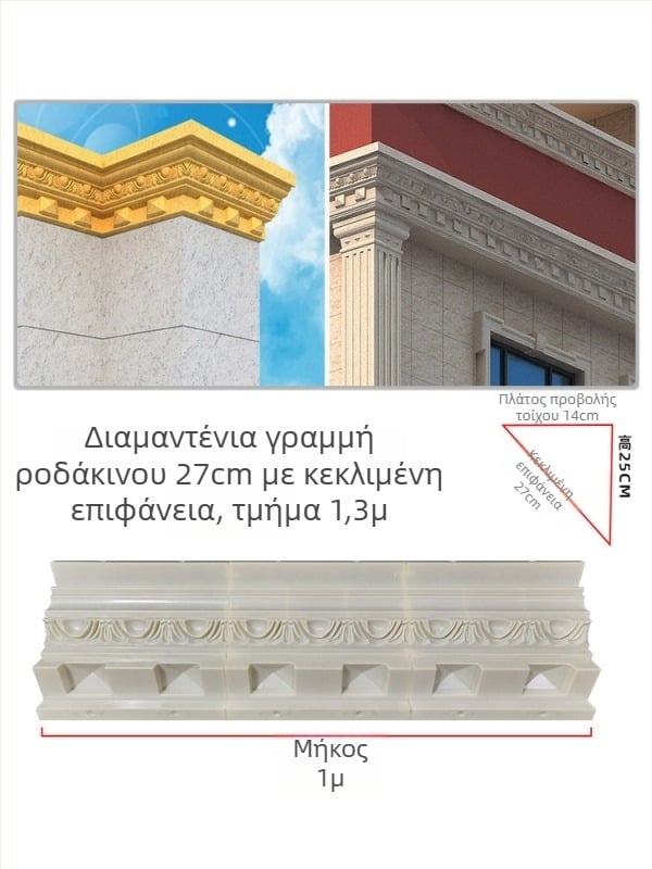 Καλούπια τσιμέντου για εξαρτήματα παραγωγής, προφίλ γείσου, καλούπια ρωμαϊκών κολόνων, καλούπια γραμμής σταγόνας γείσου σε βίλα, διακόσμηση εξωτερικών τοίχων