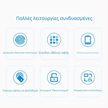 Έξυπνη κλειδαριά με αναγνώριση δακτυλικού αποτυπώματος για ξύλινες πόρτες οικίας και εσωτερικές πόρτες, ξενοδοχειακά διαμερίσματα, κλειδί με κωδικό, κλειδαριά με ένα άγγιγμα σε γκράφιτι στυλ για το γραφείο