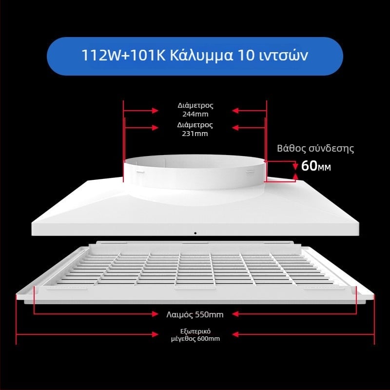 ABS πλαστικό πλέγμα εξαερισμού για κεντρικό κλιματισμό, διαχύτης αέρα, 300×300 mm